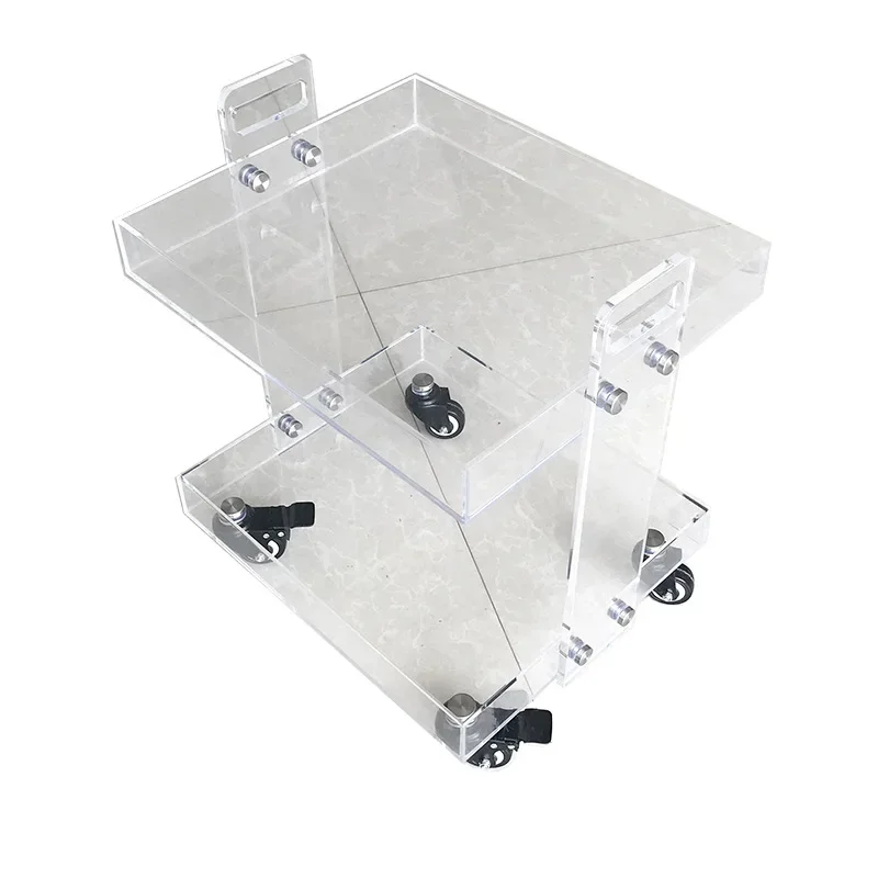 

Acrylic transparent side table storage cart shelf sofa movable side few small apartment simple corner table