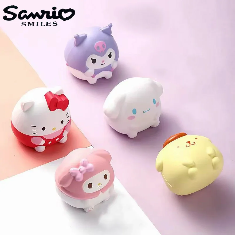 Jouet en peluche Hello Kitty pour enfants, Sanurgente, Kuromi, Cinnamoroll souligné, Instituts, Squishy, Kawaii, Melody, Anime Cartoon, Décompression, 9cm