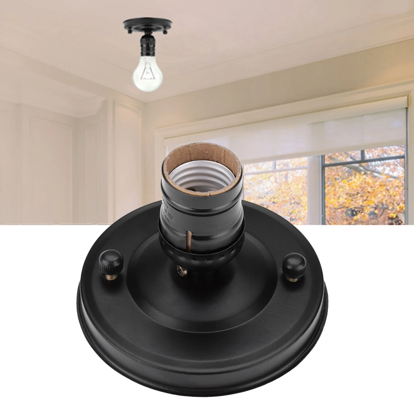 E26/E27 Vintage Industrial Ceiling/Wall Light Base Holder Pendant Bulb Lamp Screw Socket