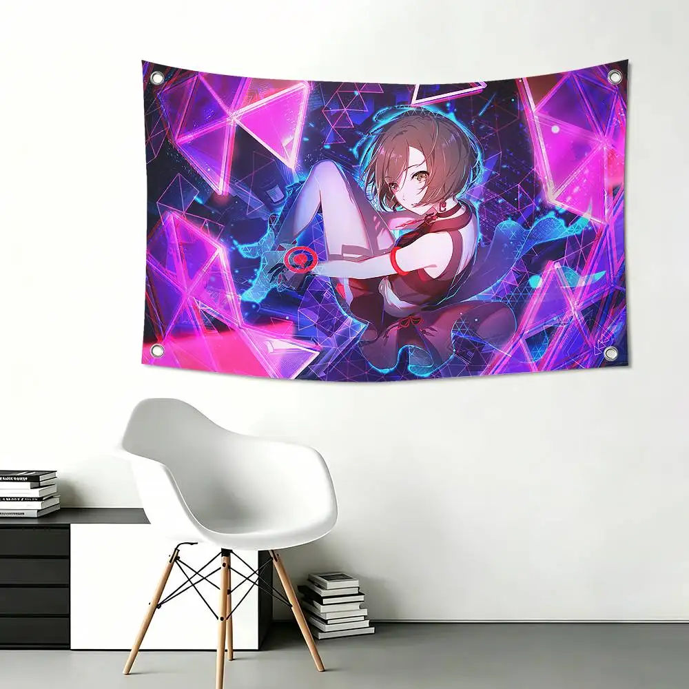 Virtual Idols MEIKO Flags Wall Hanging Tapestry Outdoor Garage Room Decorative flag Background Blanket