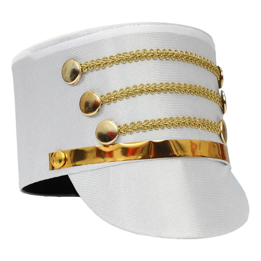 Hat-nutcrackers Marching Band Hat Cosplay Show Skin-friendly Drum Major Master Hats Gold Trim Strips Themed Party