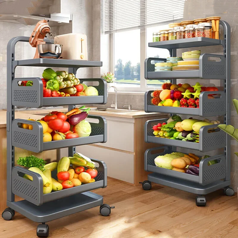 Candy Kitchen Trolley Rolling Food Truck Vegetable Basket Storage Rolley Beach Grocery Outdoor Vestidores Kitchen Furniture