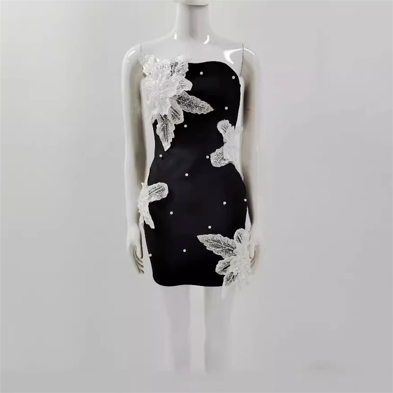 Chic Vintage Sexy Sleeveless Slim Elegant Fairy Korean Fashion Boho Sundress Women Clothing Pencil Dress Mini Dress