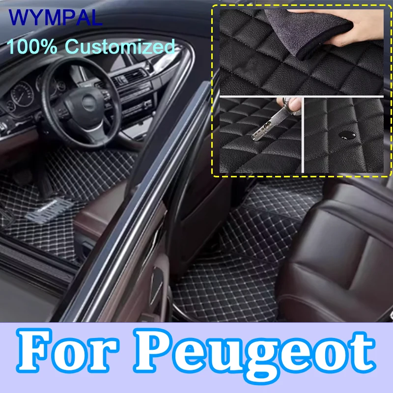 Luxury Custom Car Floor Mats For Peugeot 4007 E-2008 108 208 308SW RCZ 307CC 107 406 car accessories