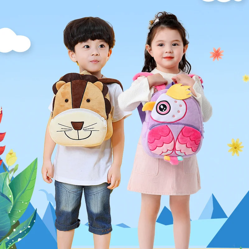 

Children School Backpack Cartoon Cute Butterfly Design Soft Plush Material For Baby Girls Boys Kindergarten Kids School Bags