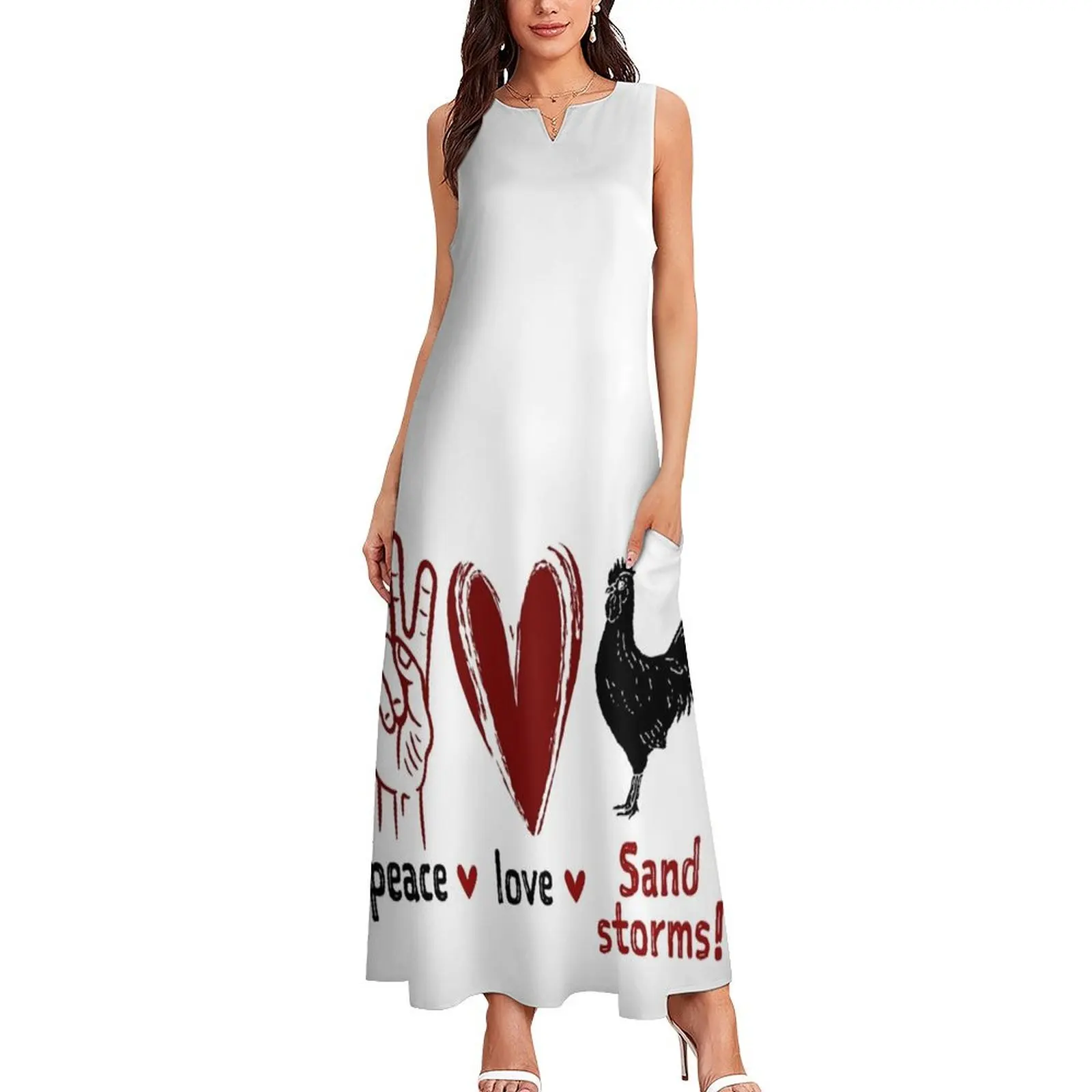 Peace, Love, Sandstorms Long Dress Women's summer suit evening dress ladies elegant women's sets Dress