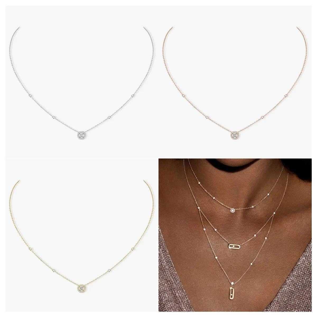 Колье из серебра 925 пробы, блестящее бриллиантовое колье, роскошное женское украшение, винтажный стиль Колье из серебра 925 пробы, блестящее бриллиантовое колье, роскошное женское украшение, винтажный стиль