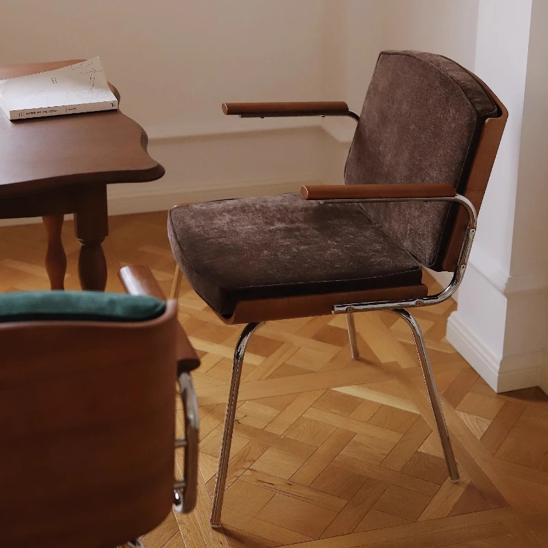 

Retro dining chair with armrests, living room sofa chair, single back chair, office, computer chair, home