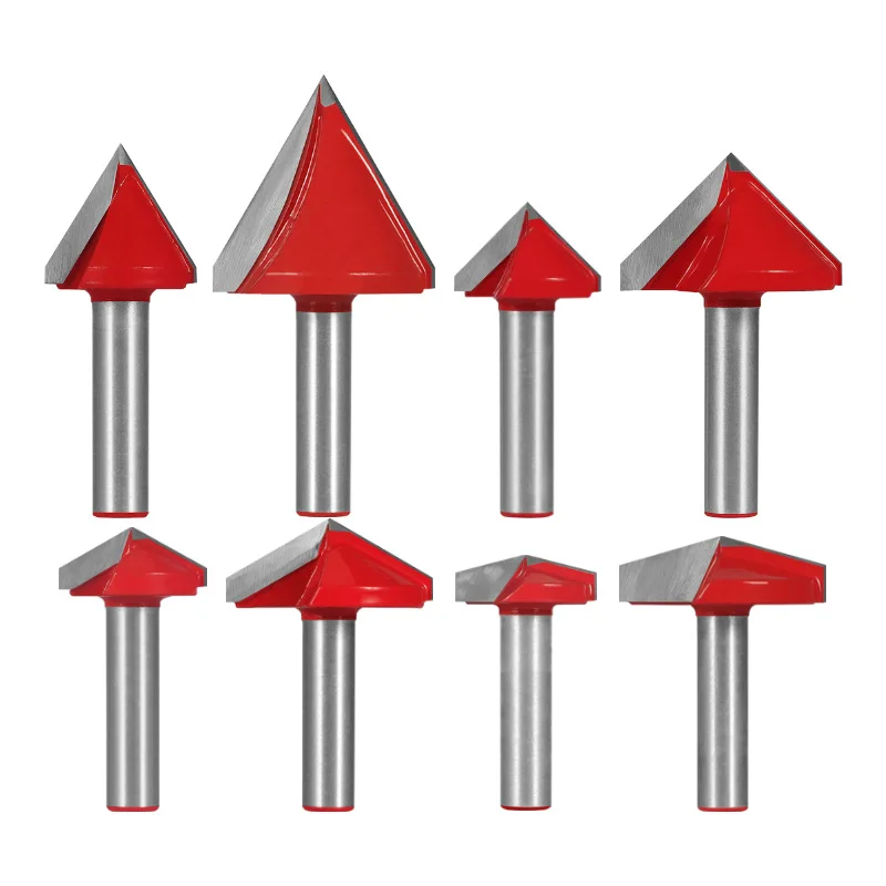 8mm Shank 60/90/120/150 Degree 3D V Type Router Bit CNC Wood Carving Milling Cutter