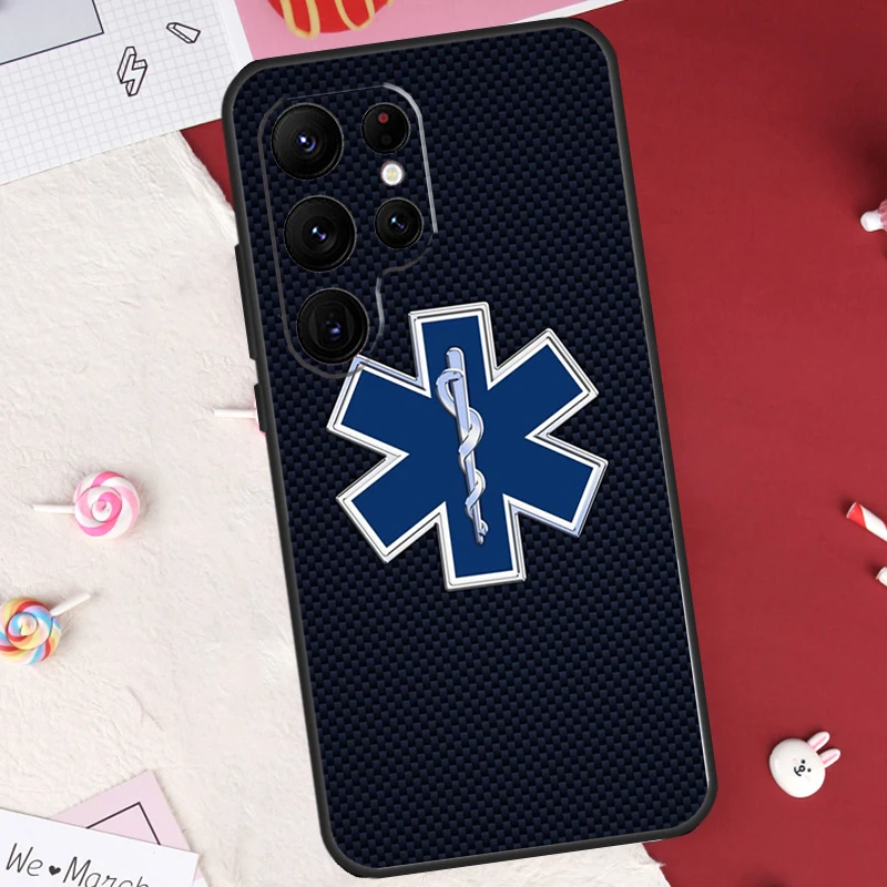 Emergency Medical Star of Life Case For Samsung Galaxy S23 Ultra S22 S21 S20 FE S10 S9 S8 Note 10 Plus Note20 Ultra Cover