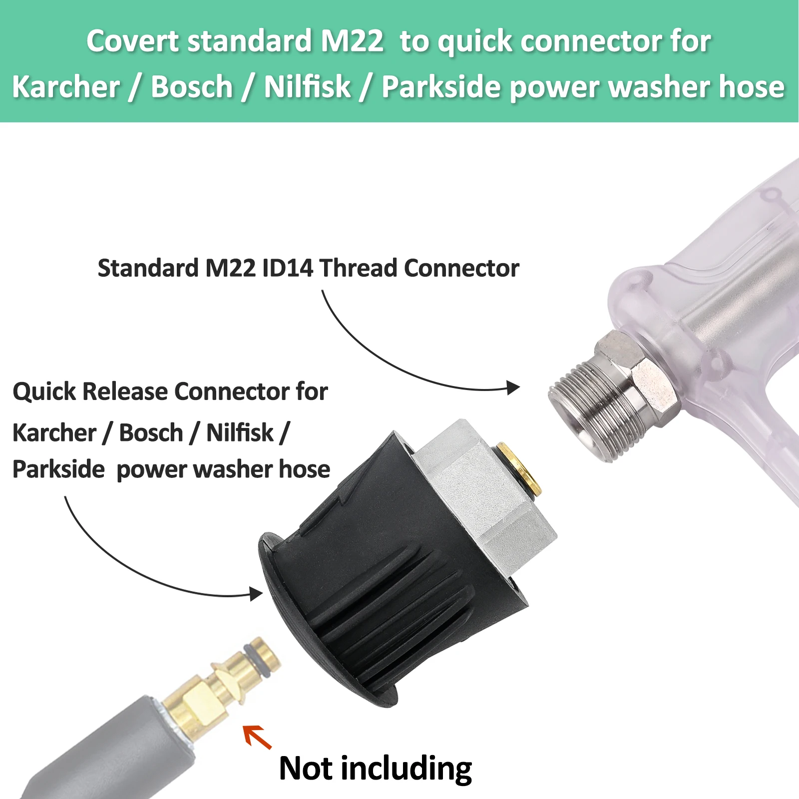 الدب قوة جهاز تنظيف يعمل بالضغط مدفع المياه لتنظيف السيارات موصل الخرطوم ل Karcher Nilfisk Parkside Bosch موصل سريع الفوهات