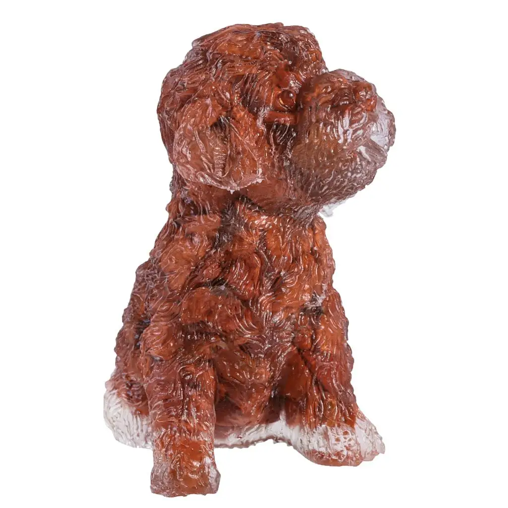 Resin Teddy Dog  Animals Figurines Crystal Gravels Healing Stone Statue For Home Decor Desktop Ornaments