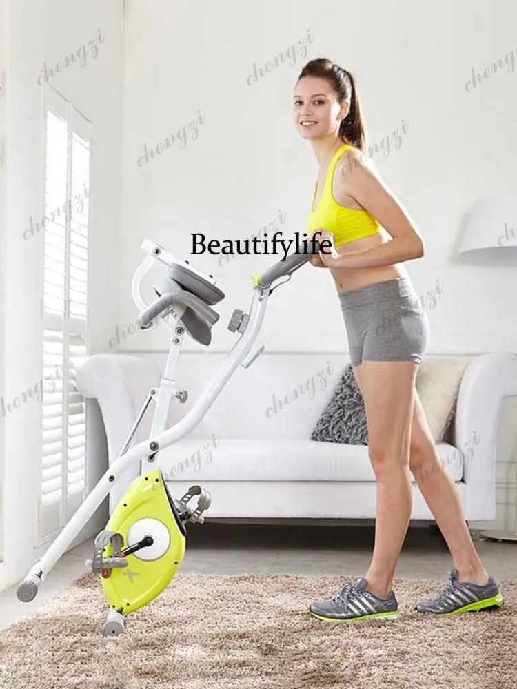Folding spinning bicycle Magnetic control fitness Indoor pedal bicycle Home exercise device