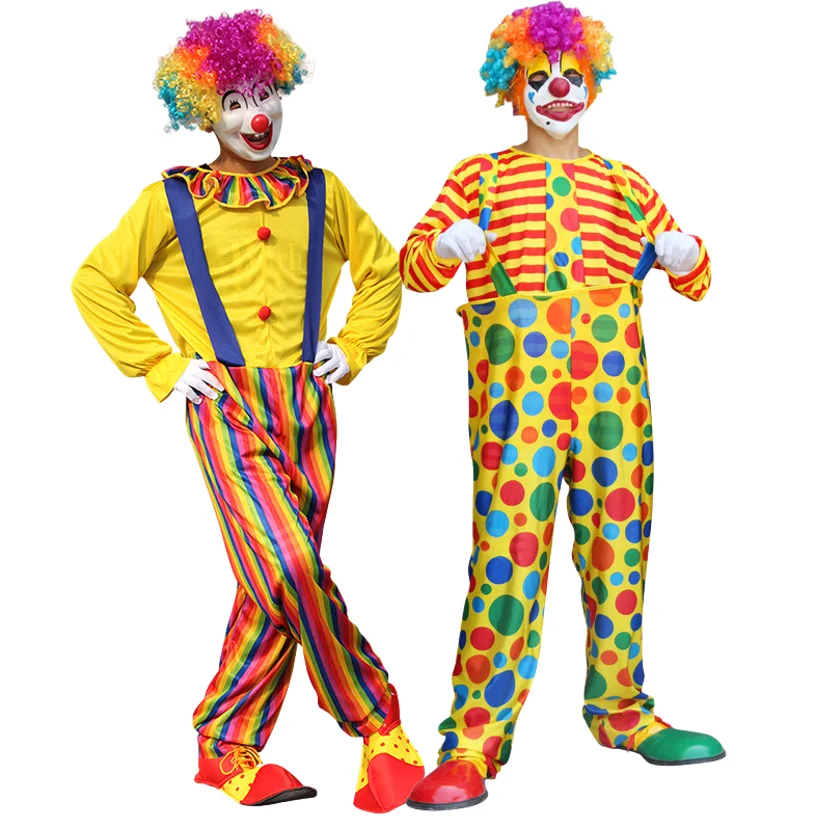 بدلات الجوكر التأثيرية للرجال والكبار أزياء المهرج المضحكة أداء الساحر ملابس تنكرية فقط ملابس بدون دعامة شعر مستعار/قناع/أحذية #3