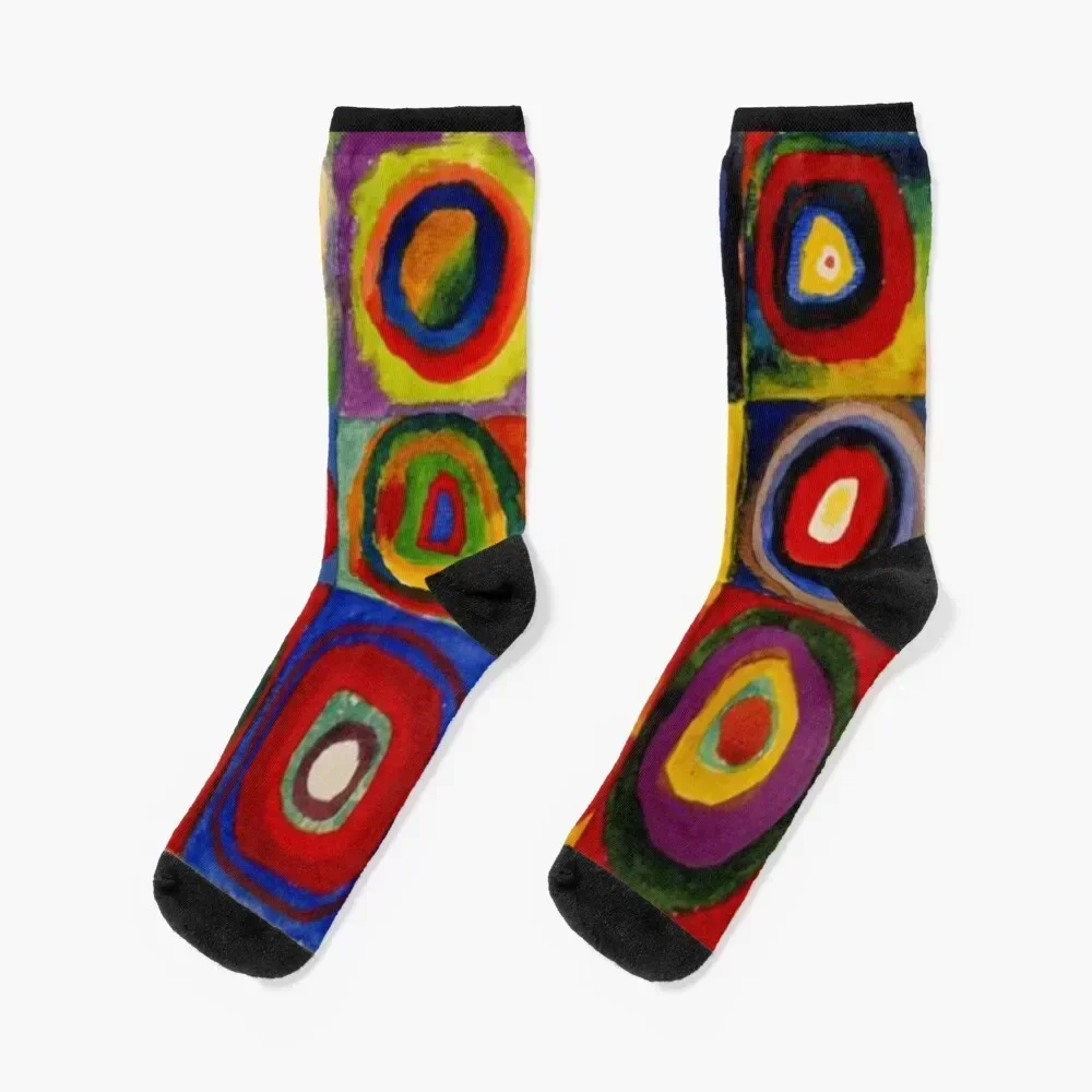 

Kandinsky - "Squares with Concentric Circles" | "Kandinsky Color Study" Socks Heating sock retro floral Socks Female Men's