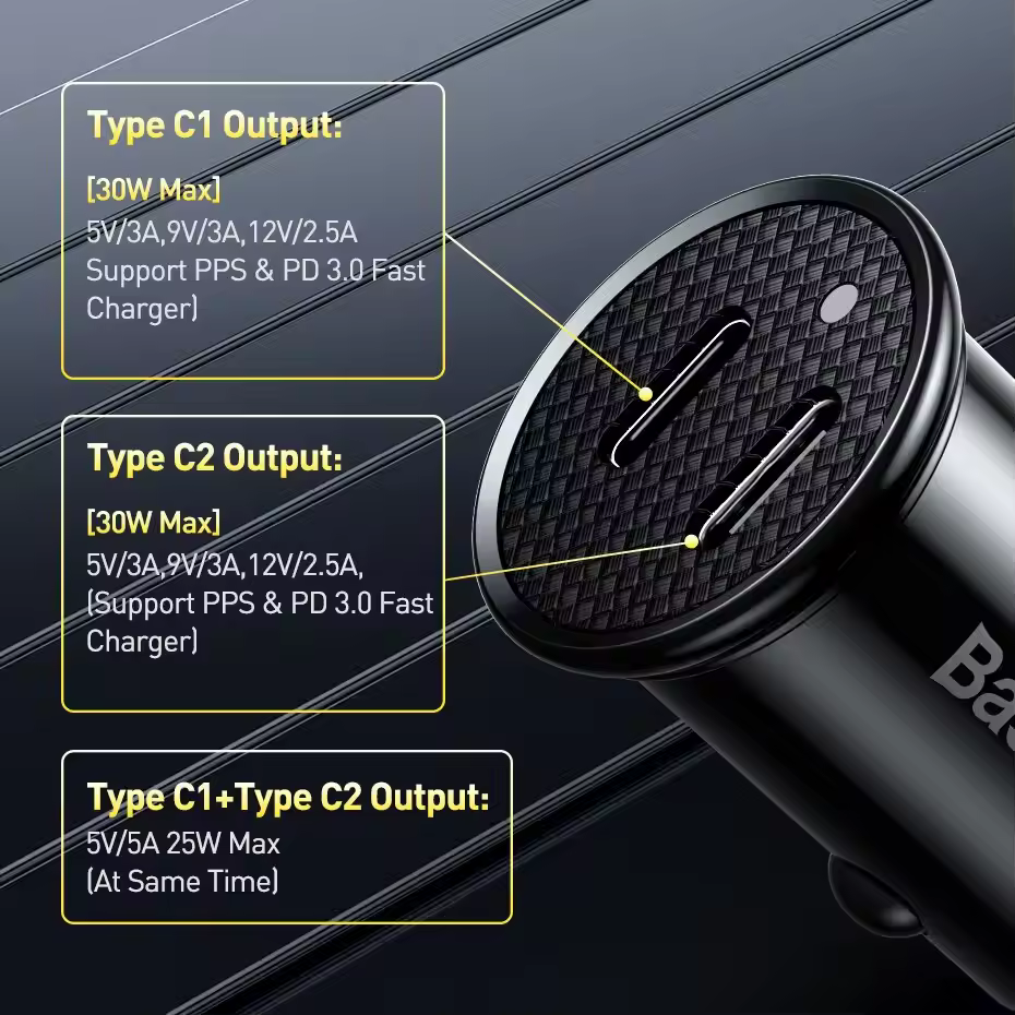 [Baseus 차량용 USB 충전기, 빠른 충전 4.0 3.0, FCP SCP, USB PD]