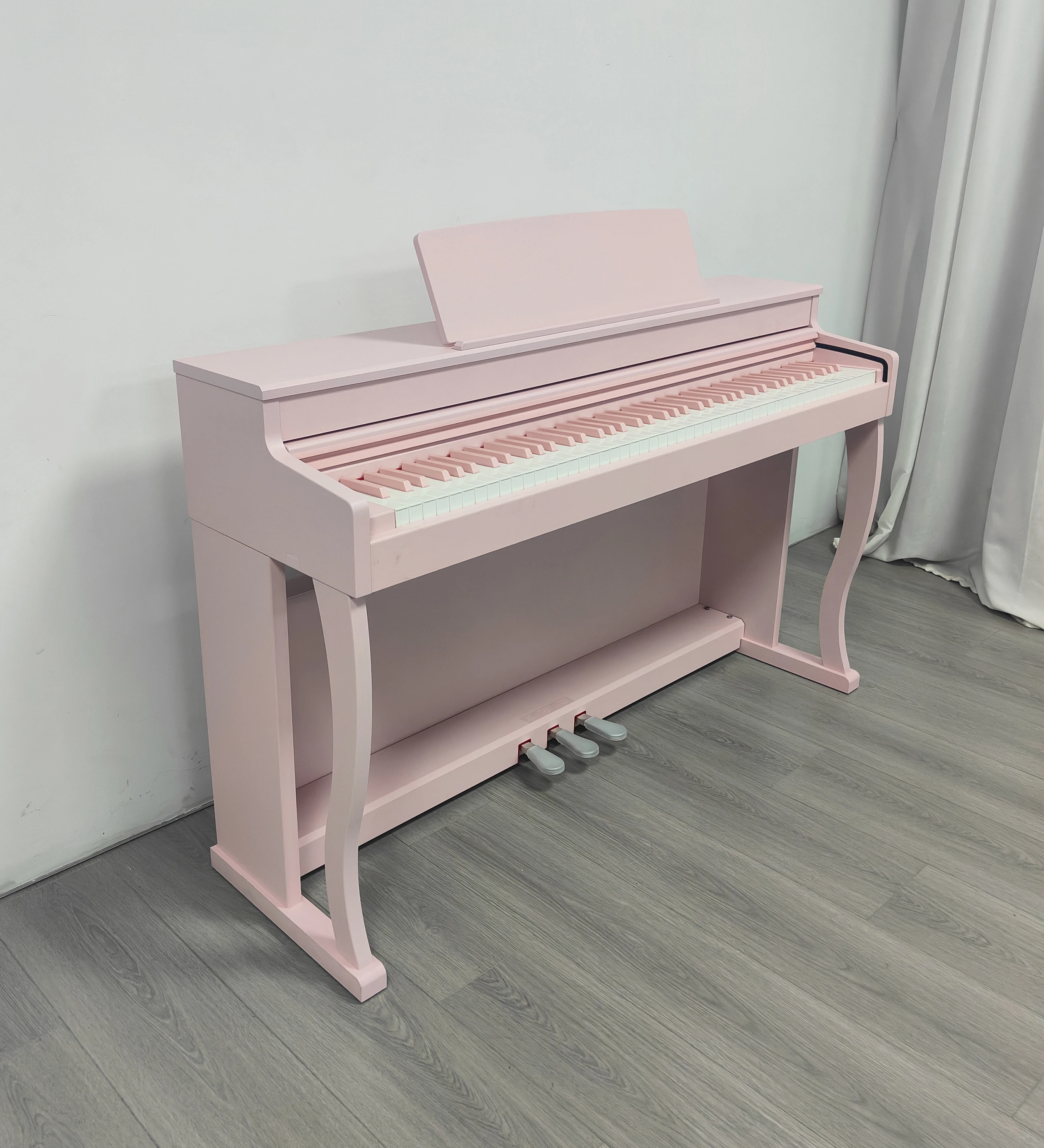 Multifunctional Pink 88 Key Upright Piano with Volume Control Tone Setting and External Audio Interface YM-A88