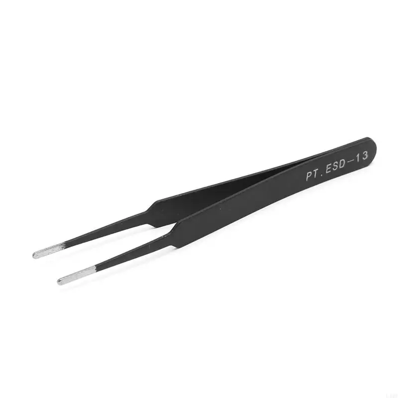 Portable Stainless Steel Tweezers with Curved Pointed Serrated Tip Multipurpose Tweezers Sewing for Nail Art Gel Picking L4MF