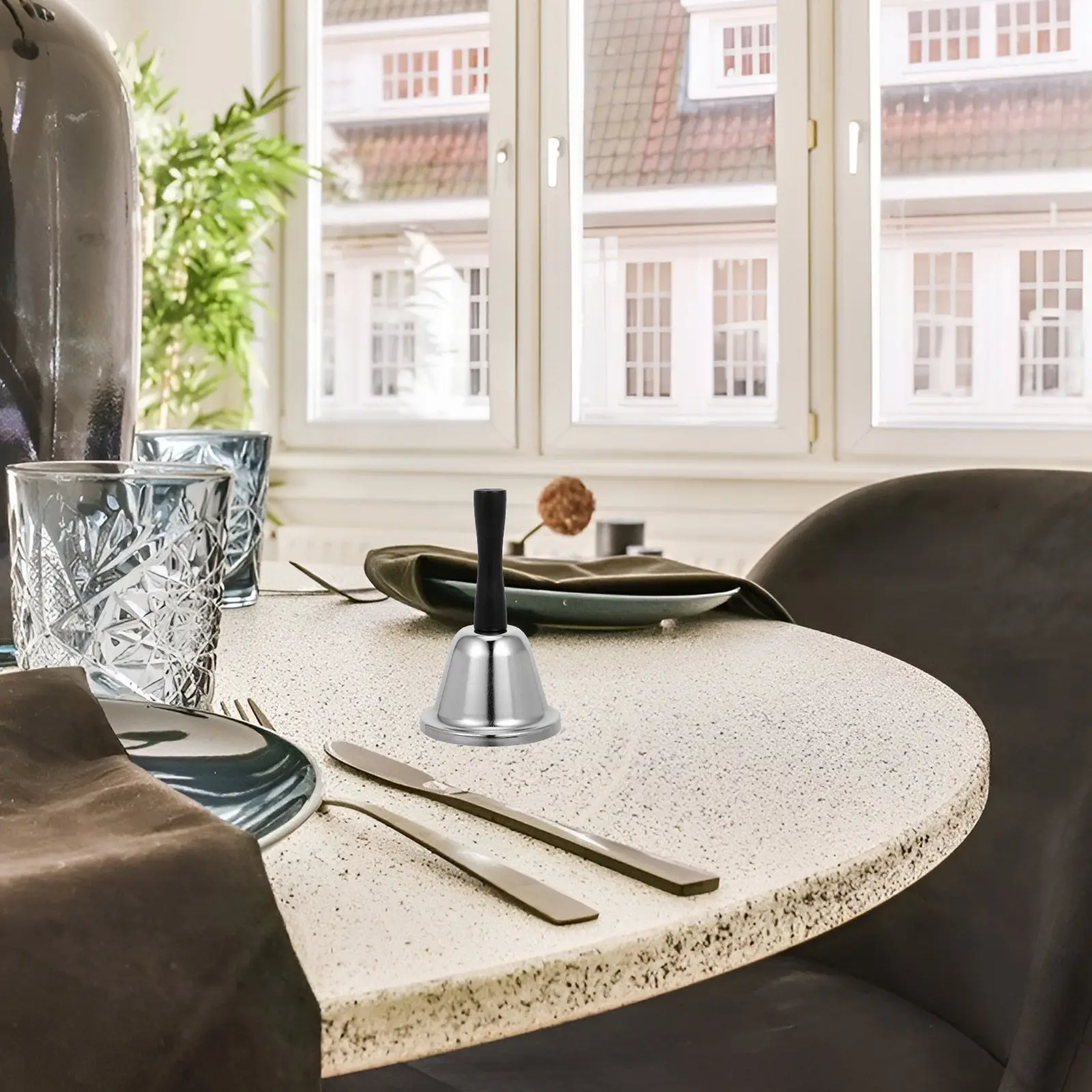 Stainless Steel Bell For Hotel Front Desk New Year Party Hand Sleek Modern Design Loud Ringing Classroom
