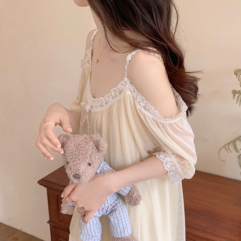 Modal Suspender Pajamas Women New Summer Short Sleeved Shorts Sleepwear Lovely Sweet Princess Style Lace Thin Home Service Suit