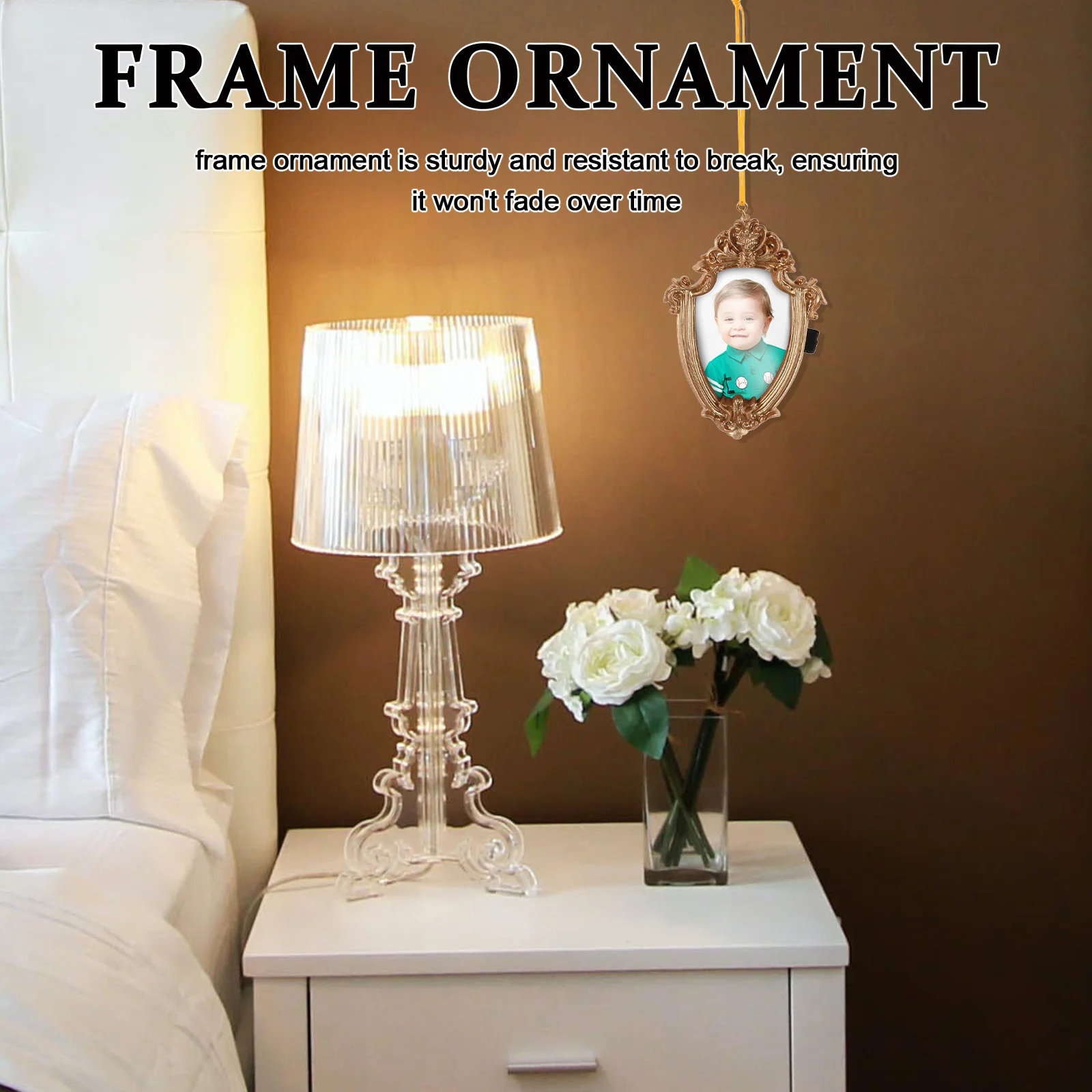 

Vintage Gold Picture Frame Ornament Mini Hanging Photos Display Small Resin Wall Decoration Home Decor Gold Picture