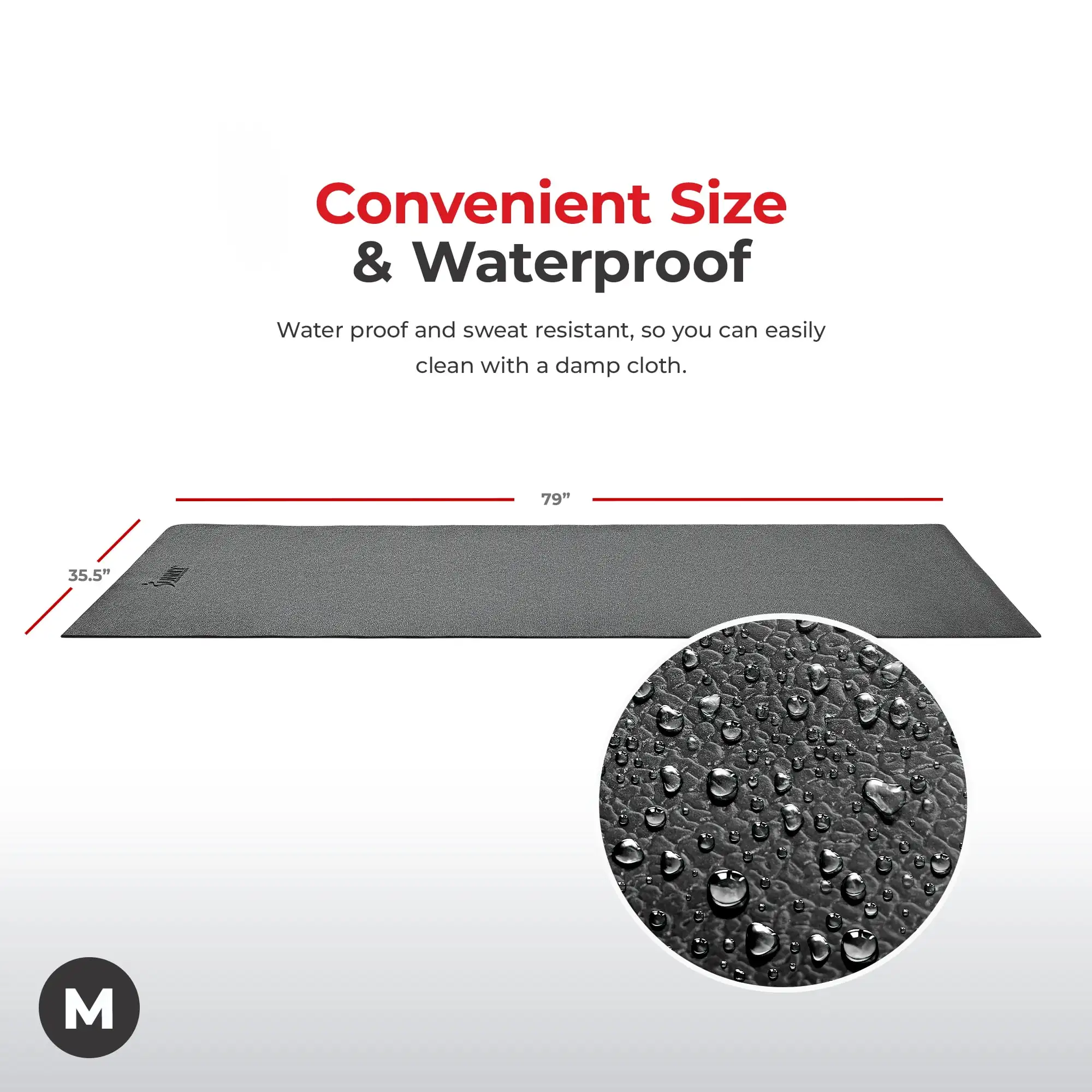 حصيرة معدات رغوة PVC شديدة التحمل مع صغيرة مجانية مقاس 51 × 23.5 بوصة