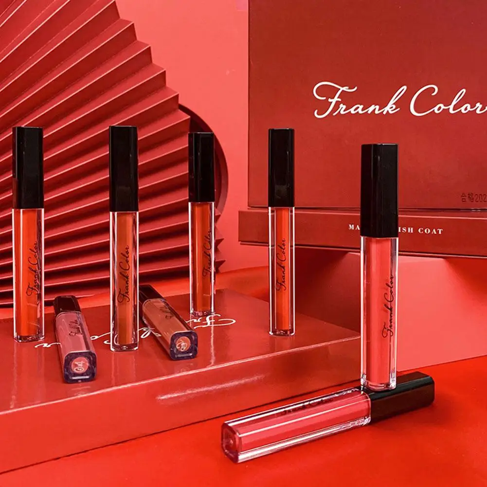 매트 립 글로스 세트 8색 립스틱 부드럽고 지속적인 디스플레이 립 글로스 방수 보습 립스틱 휴일 선물 세트