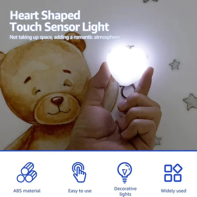 Rechargeable Heart & Paw Shaped Led Touch Sensor Lamp Luminous Keyring Pendant Cute Bag Charm Mini Night Light For Backpack