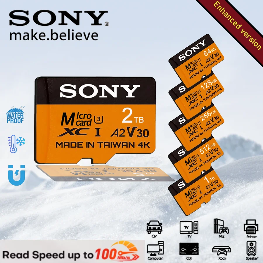 

SONY Micro Memory Card,,2TB 1TB 215GB 256GB 128GB 64GB SD, TF Flash Card, Class 10, U3, V30, for Smartphone Tablet Camera