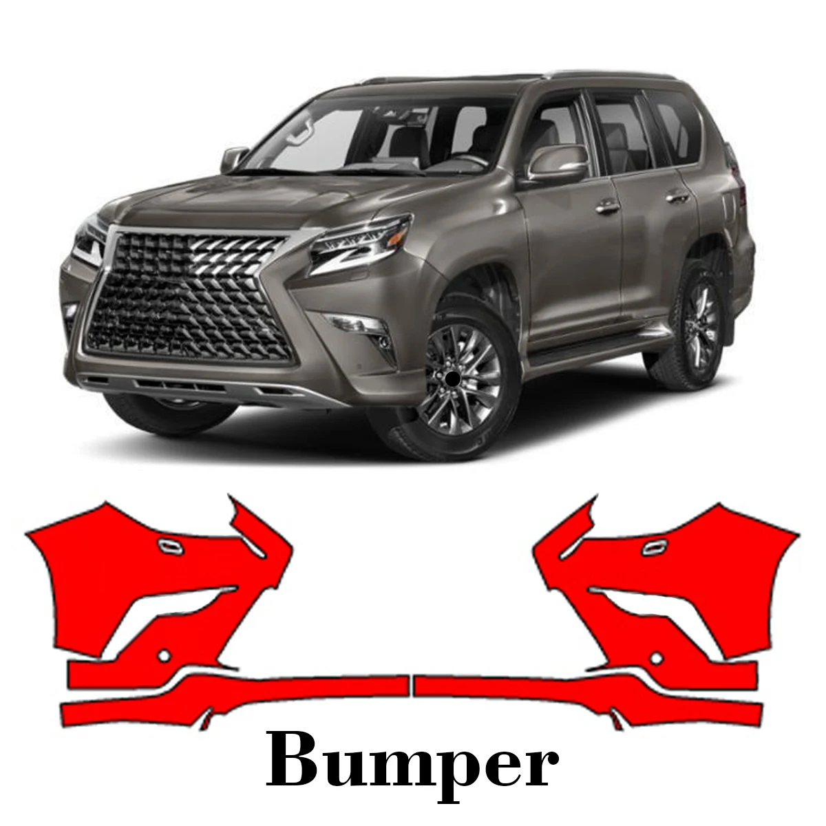 

Автомобильная предварительно вырезанная защитная пленка для краски, передний бампер, защита от царапин, внешний ТПУ PPF для Lexus GX Sport 2017-2023