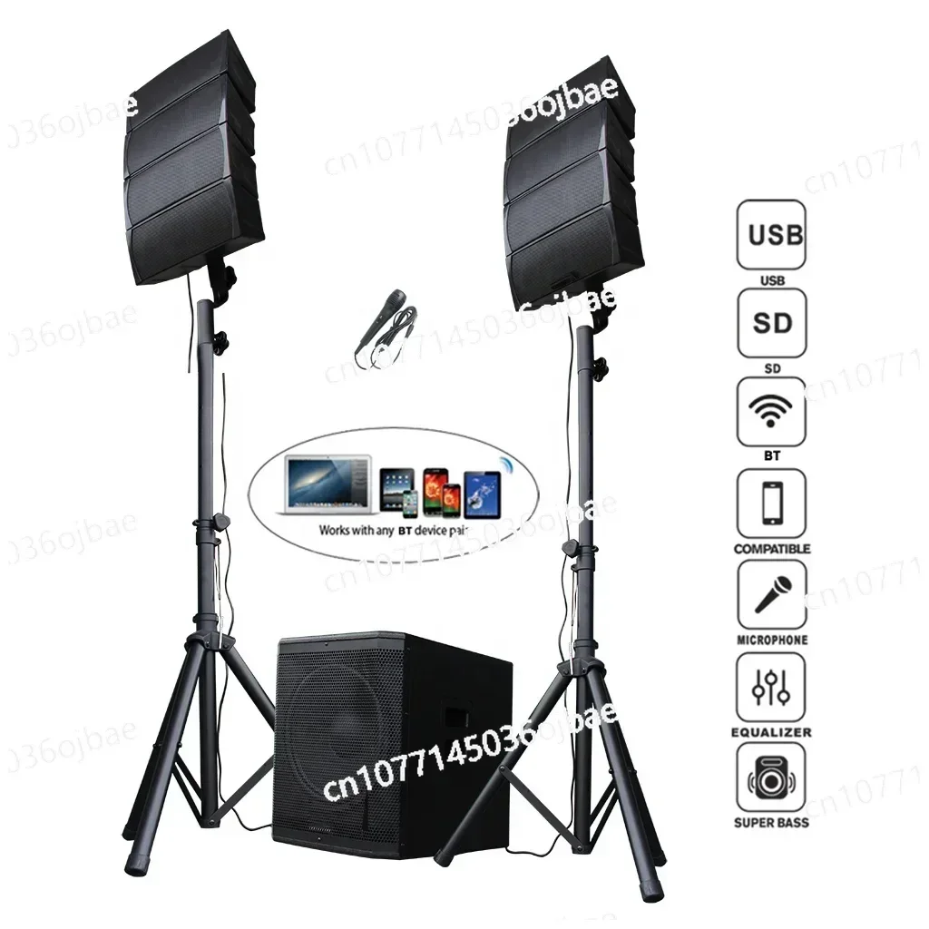 

15 Inch Active Subwoofer Karaoke Machine 2.1 Channel DJ Box PA Speaker Series Array Line Speaker 1600W