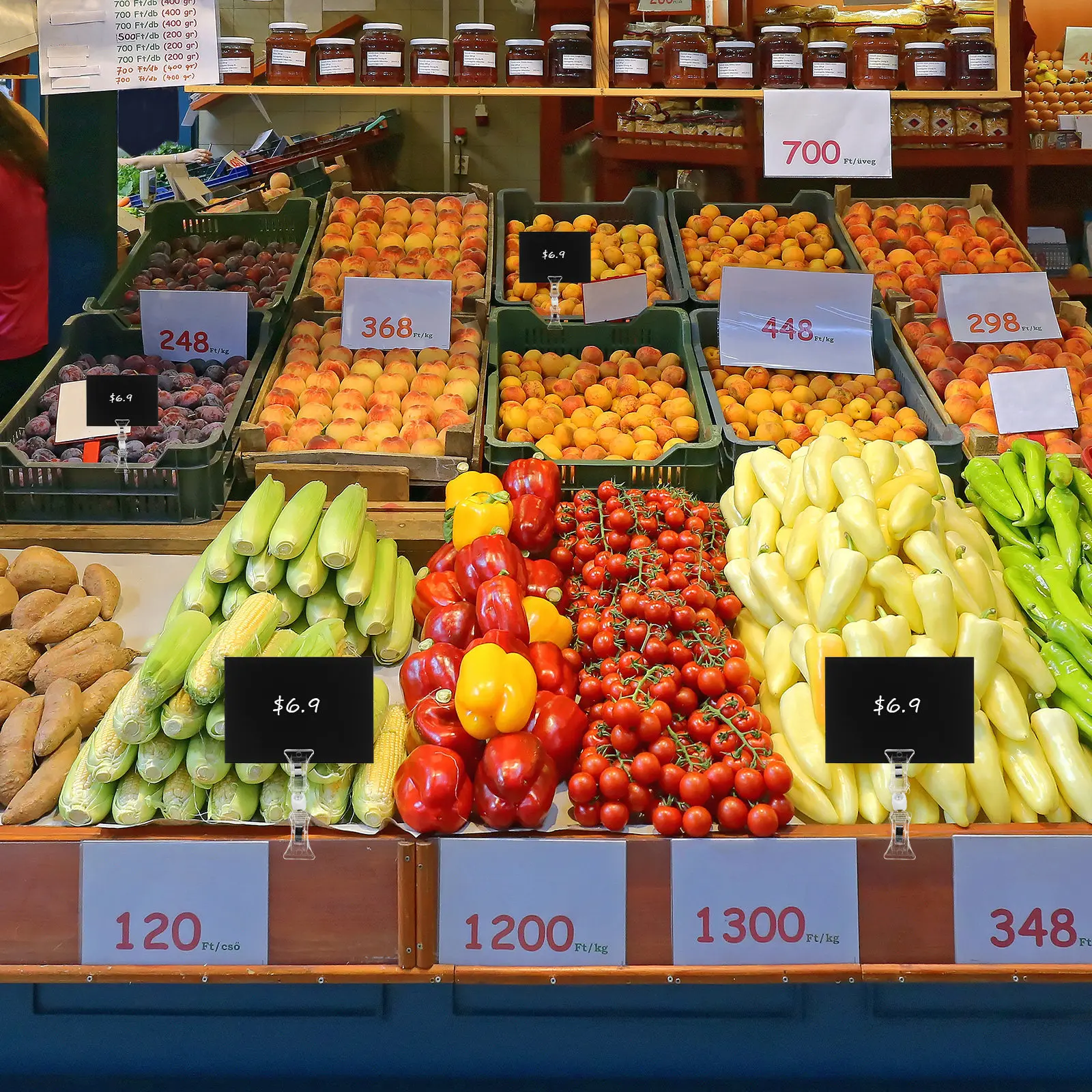 

20 шт. прозрачных поворотных зажимов для ценников, пластиковые держатели для этикеток, клипсы для ценников, для демонстрации товаров в розничных магазинах