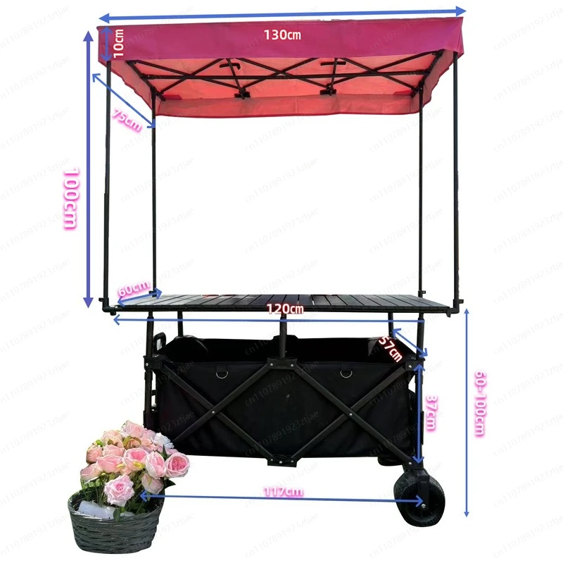 Camper outdoor stall with table board stall car travel portable storage cart