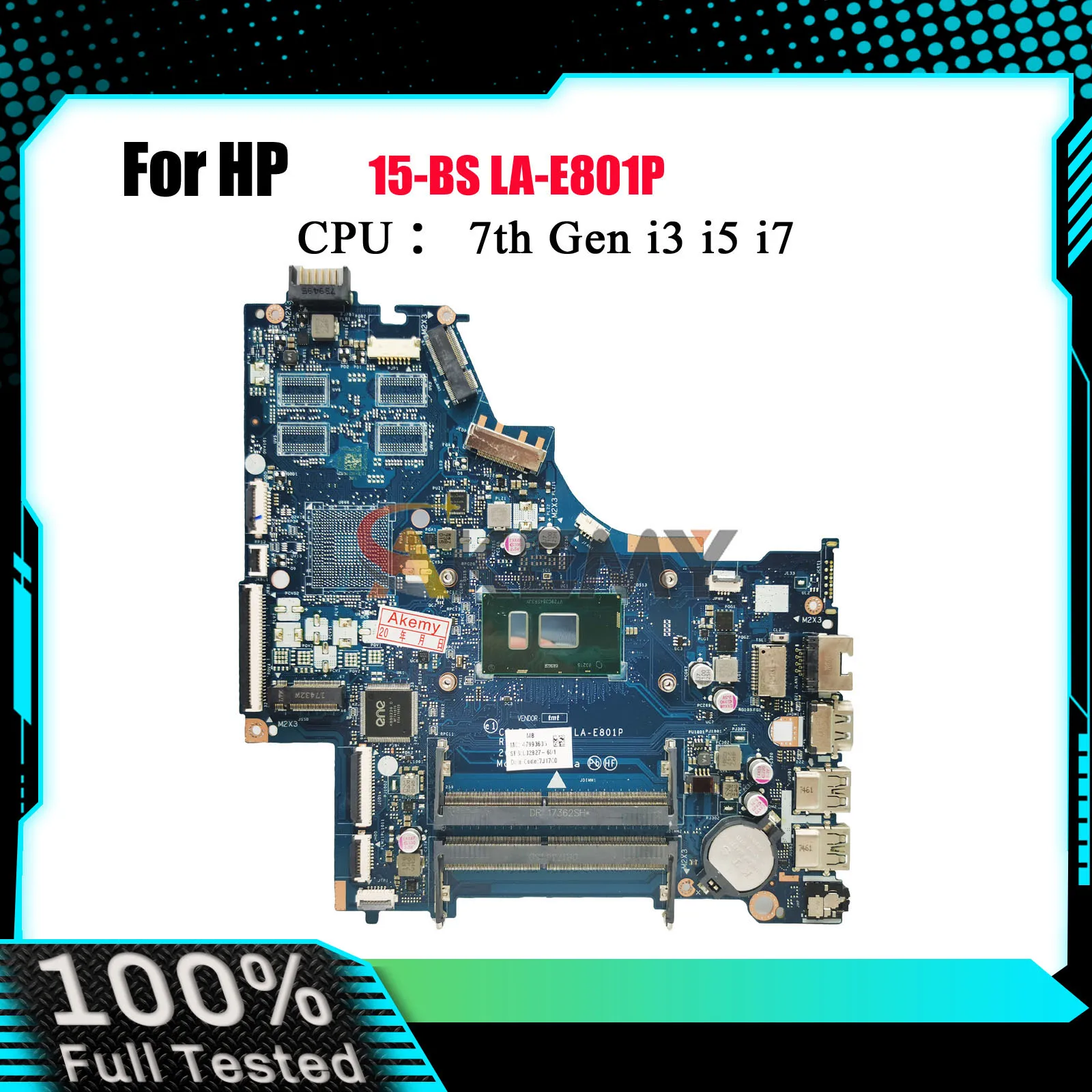 

LA-E801P Laptop Motherboard For HP Pavilion 15-BS 250 G6 With i3 i5 i7 7th CPU UMA 924751-001 924751-601 100% Fully Tested
