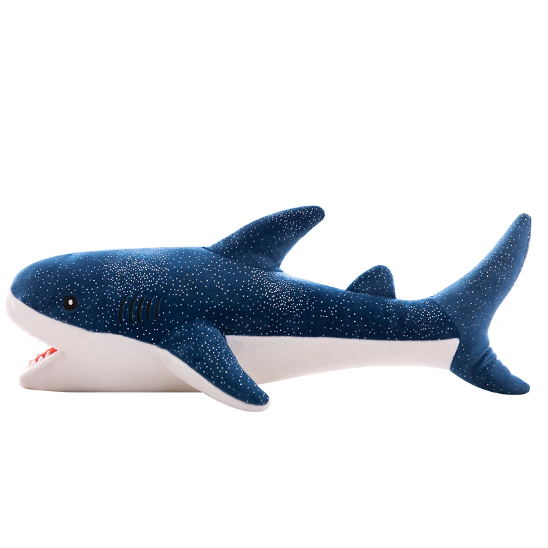 big plush blue shark toy long stuffed shark pillow doll childrens' gift about 150cm