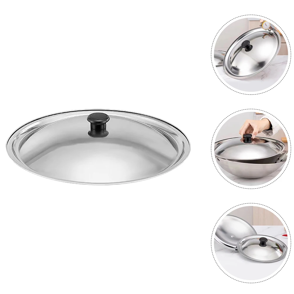 

Pot Lid 30cm Stainless Steel Universal Replacement Cover for Pans Kitchen Cooking Supplies Boil Steam Easy Clean Design
