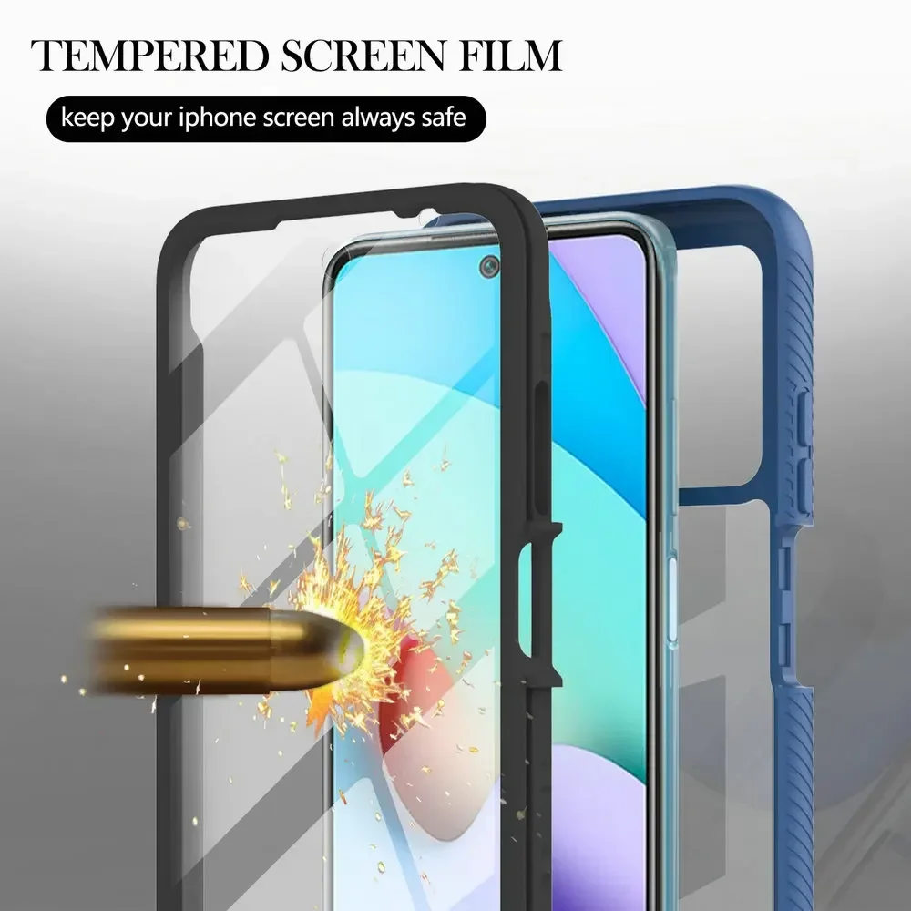 For POCO X6 X5 M5s X3 NFC 360 Protect Front Back Panel Xiaomi Poco X4 Pro 5G Crystal Case Funda C65 M4 6 3 X 4 5 M Bumper Cover