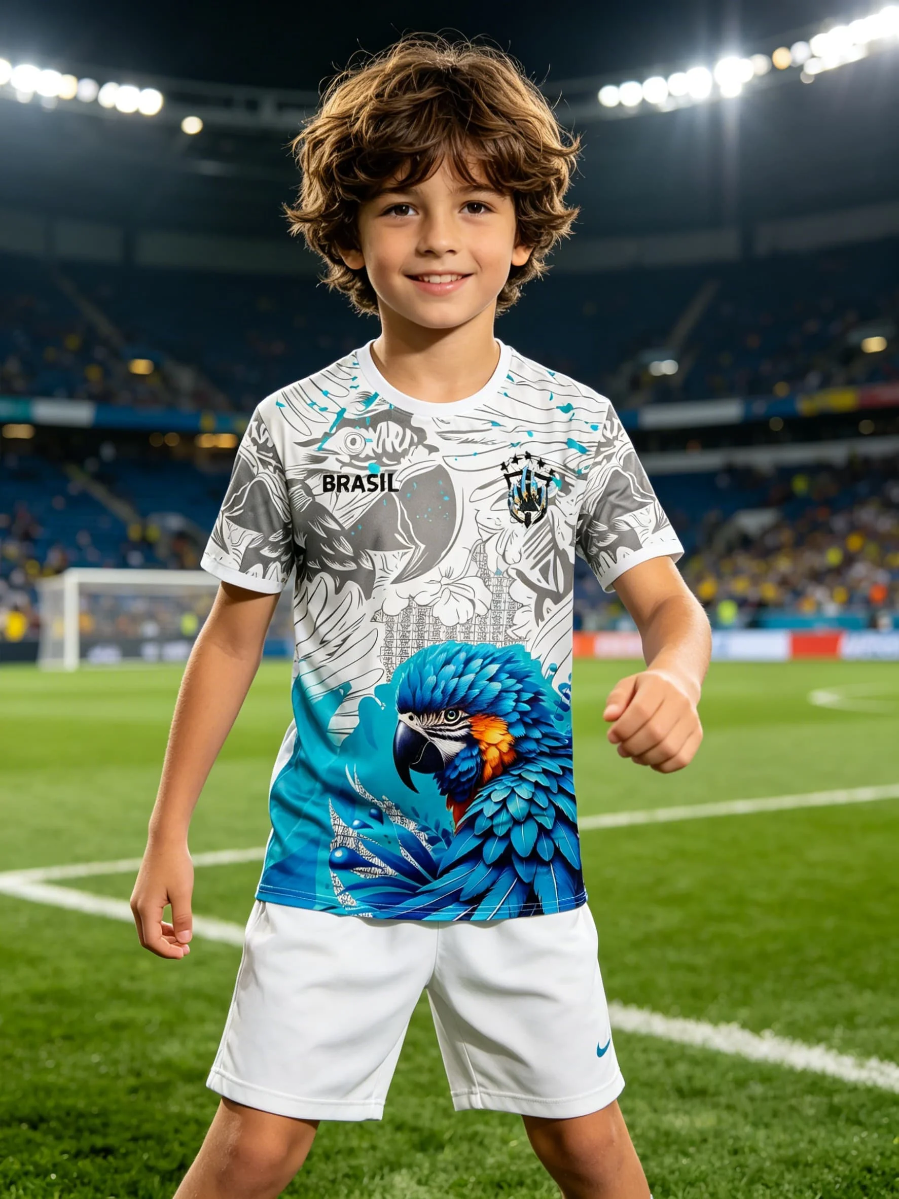 Brasilien Fußball-Fan Trikot Top Herren T-Shirt Damen Tee Jungen Top Kinder Eltern-Kind Schnelltrocknend Kurzarm Kinder T-Shirt – Detail 4