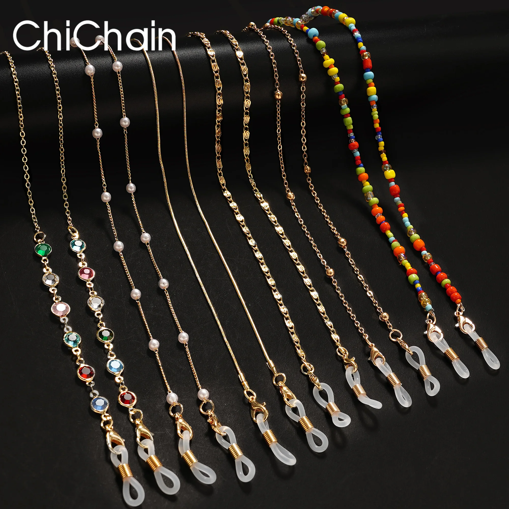 Sunglasses Masking Chains For Women Acrylic Pearl Crystal Eyeglasses Chains Lanyard Glass 2022 New Fashion Jewelry Wholesale