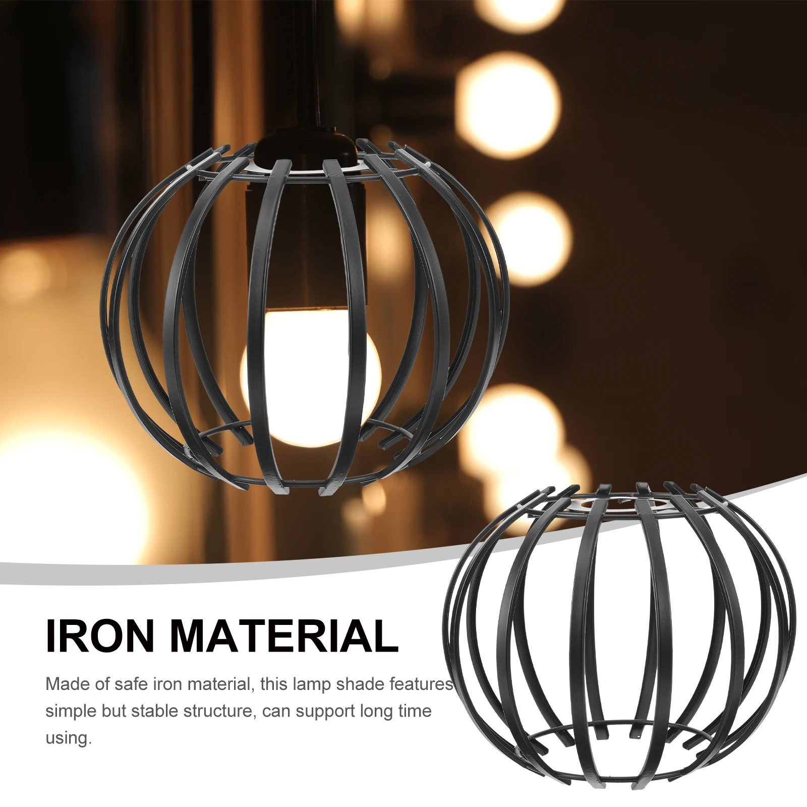 

Stylish Geometric Iron Pendant Light Shade Hollowed Lampshade For Modern Home Metal Hanging Lamp Cover Cage Guard