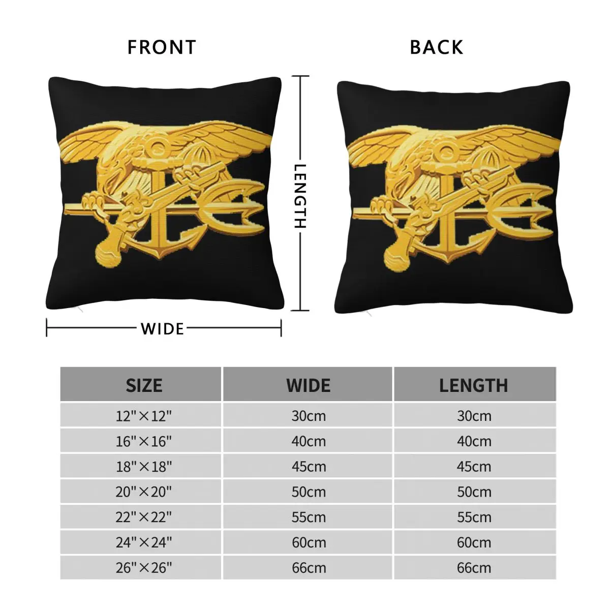 Navy Seals Badge Square Pillowcase Pillow Cover Polyester Cushion Decor Comfort Throw Pillow for Home Bedroom