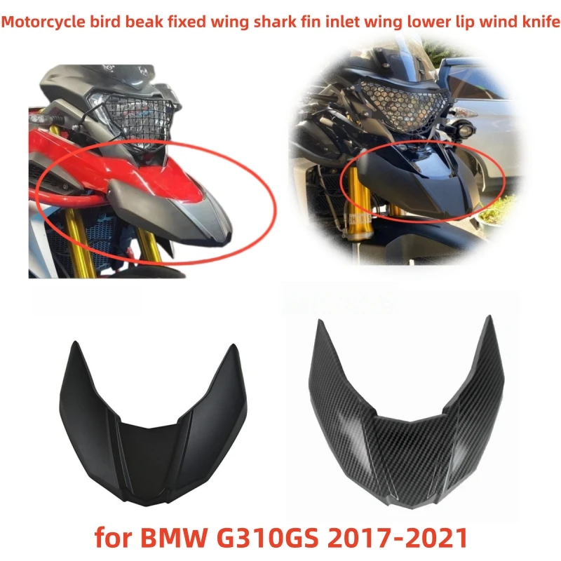 Motorcycle bird beak fixed wing shark fin inletwing lower lip wind knife for BMW G 310 GS G310GS 2017-2021