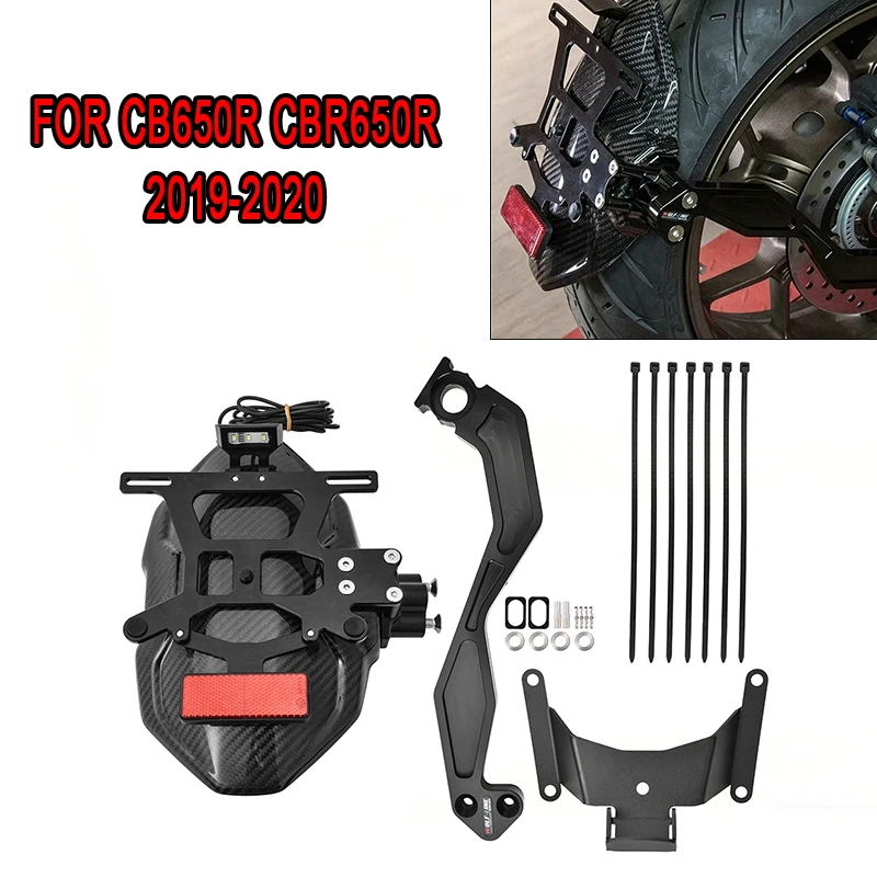 

For HONDA CB650R CBR650R CB CBR 650R 2019-2025 2020 Motorcycle Fender Rear Mudguard Splash Guard+License Plate Frame Accessories
