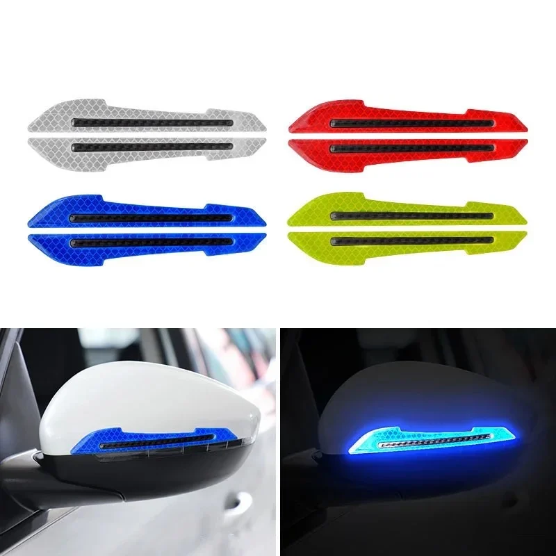 1-4Pairs Car Bumper Reflective Strips Safety Warning Mark Car Styling Accessories Door Leaf Board Reflective Stickers Decorative