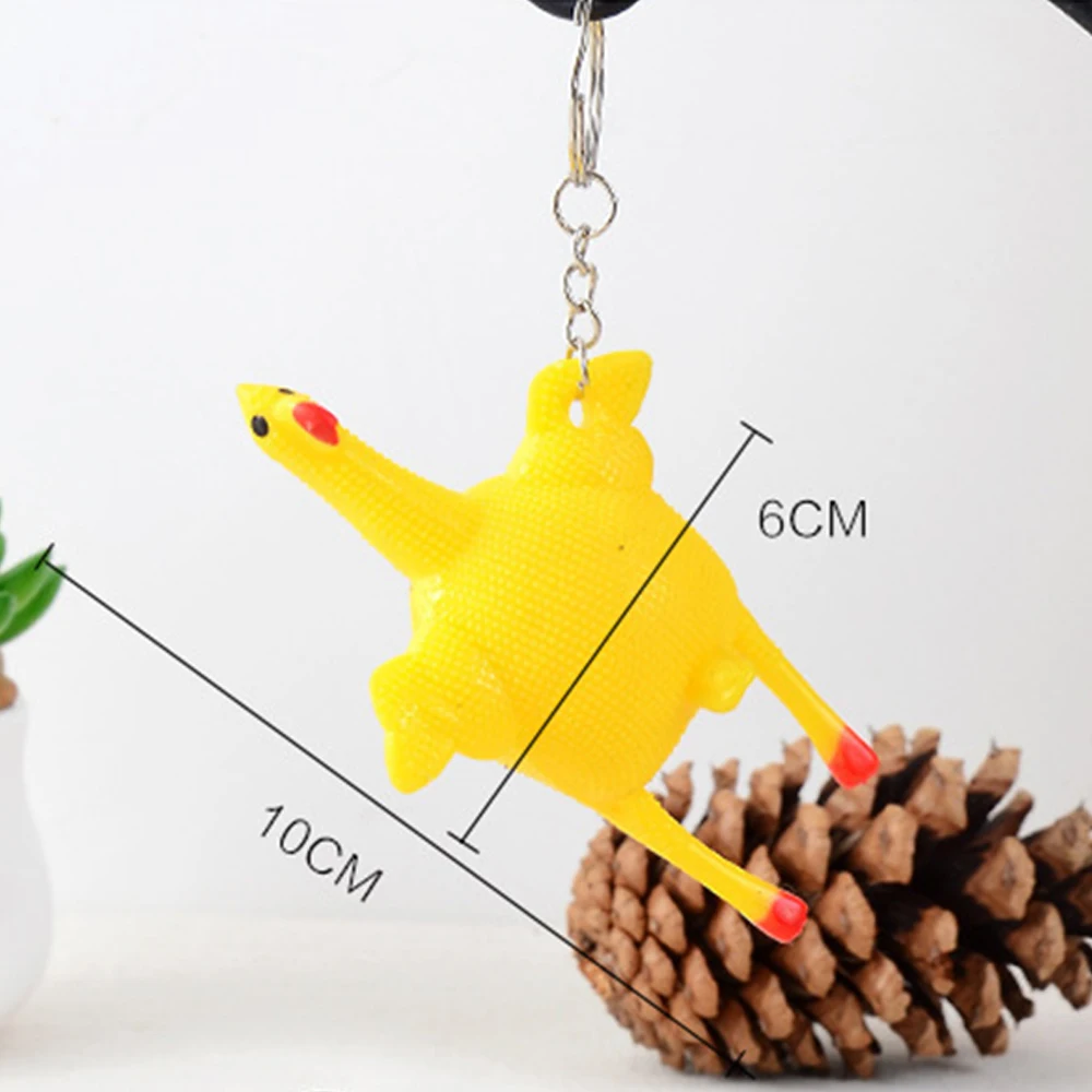 Funny Children Gift Trinket Gags Spoof Toy Pranks Maker Practical Jokes Chicken Laying Eggs Tricky Toys Key Ring