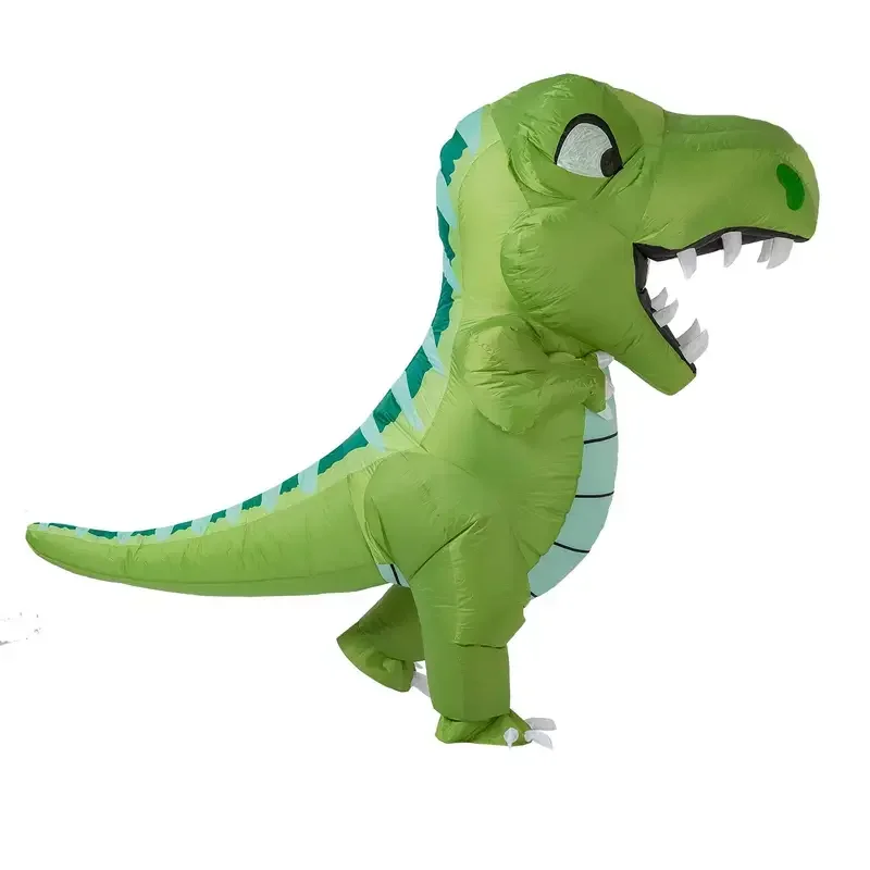 Costume Gonflable de Dinosaure pour Enfant et Adulte, Tenue de ixde Famille, Amusante, Portable, Dessin Animé, Vert, MN9