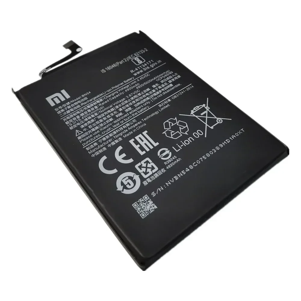 

BN54 5020mAh 100% Original Battery For Xiaomi Redmi Note 9 Note9 /Redmi 10X 4G Version Phone Batteries