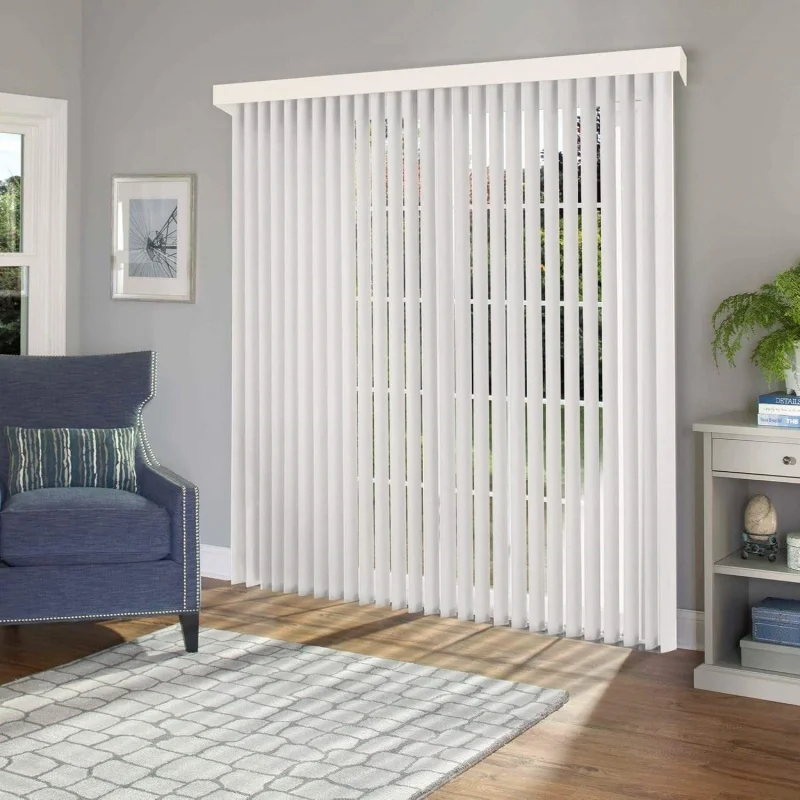 2025Custom Size Privacy Filtering Adjust Free Wand Control Smooth Track Slat Manual Vertical Dream Blinds For Patio Window