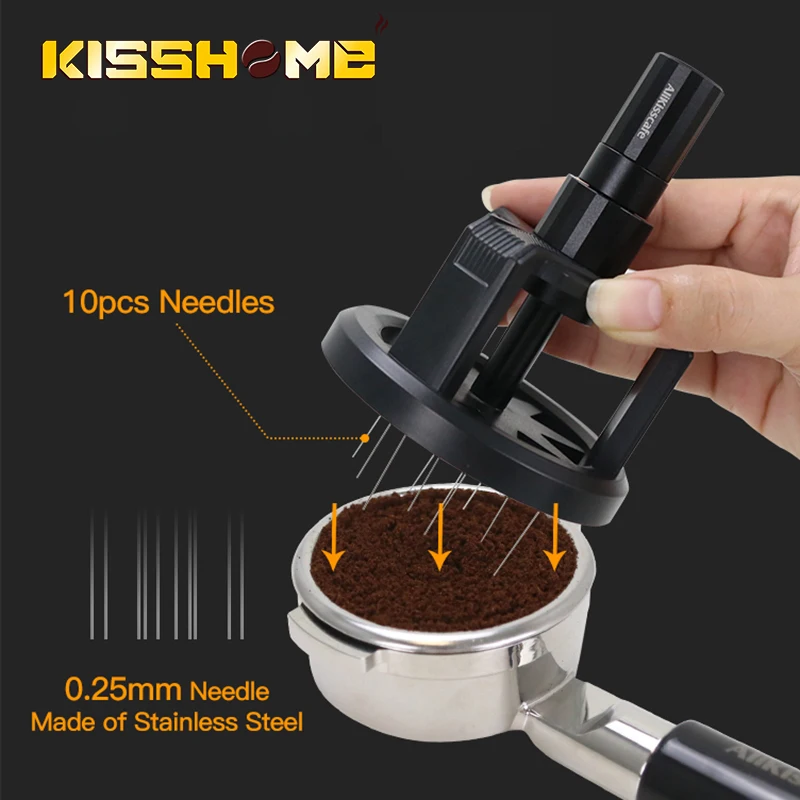 Alikisscafe Espresso Stirrer Distribution Tool Rotary Coffee Needle Distributor For 51mm 53mm 58mm Portafilter Barista WDT Tools