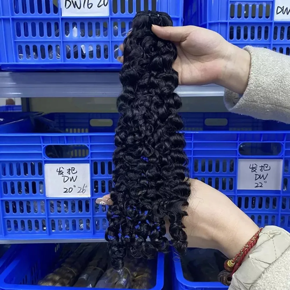 28 Zoll burmesisches gelocktes Echthaar-Bündel, 1 Stück, natürliche Farbe, federnde Locken, Remy-Haarbündel zum Einnähen in Haarverlängerungen und zur Herstellung von Perücken – Detail 5